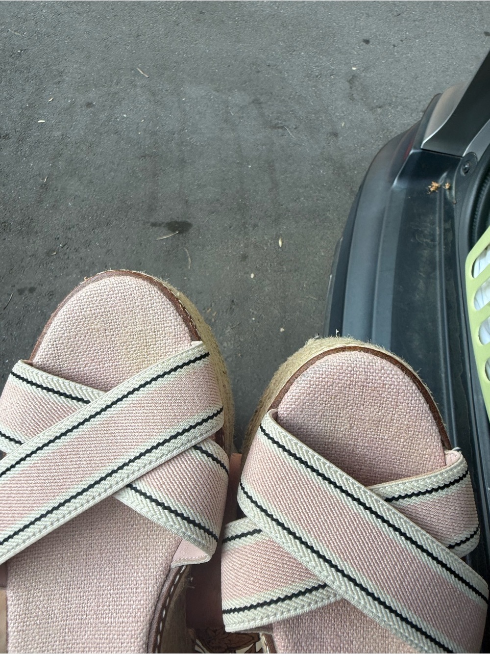 Tory Burch Frieda Pink Striped Espadrille Wedge Sandals | Size: 8.5 - Picture 5 of 7